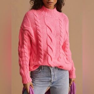 NWT Anthropologie‎ Mock Neck Cable-Knit Sweater size XXS Petite